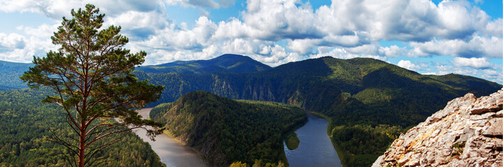 Fototapeta na wymiar Russia Krasnoyarsk Territory view of the Mana River