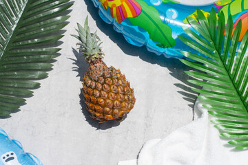 パイナップルと浮き輪