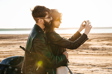 Attractive young happy couple embracing