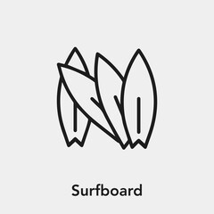 surfboard icon vector sign symbol
