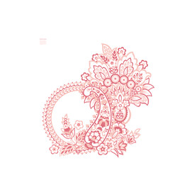 Floral Paisley colorful vector ornament.