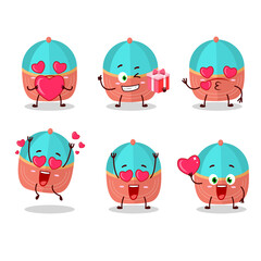 Hat cartoon character with love cute emoticon