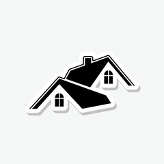 Home sticker icon isolated on gray background