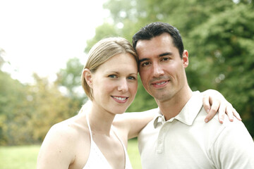 Fototapeta premium Couple posing for the camera