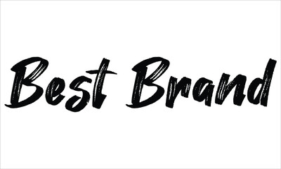 Best Brand Brush Typography Hand drawn writing Black Text on White Background  