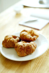 A plate of croissants