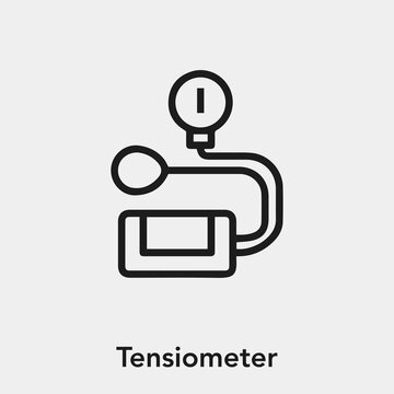 tensiometer icon vector. Linear style sign for mobile concept and web design. tensiometer symbol illustration. Pixel vector graphics - Vector.