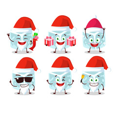 Santa Claus emoticons with ice tube cartoon character