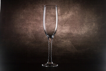 champagne glass on black