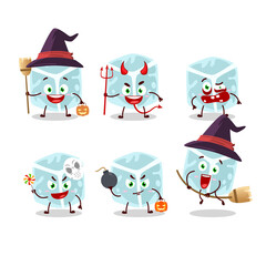 Halloween expression emoticons with cartoon character of ice tube