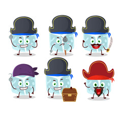 Cartoon character of ice tube with various pirates emoticons