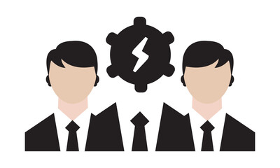 Creative teamwork icon. vector graphics