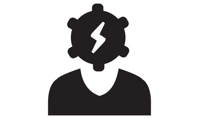 Efficient business person icon, vector graphics 