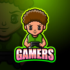 Gamer boy mascot esport logo design