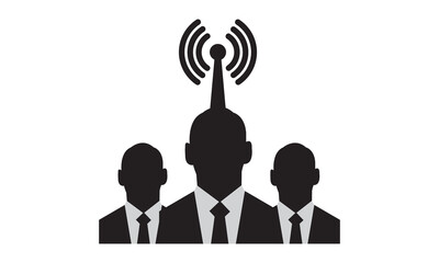 Business communication network icon. vector graphics 