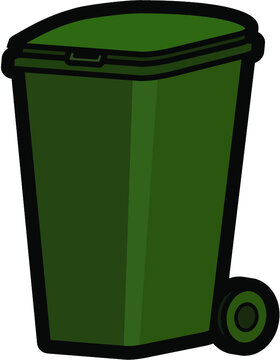 green trash can