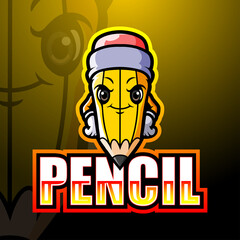 Cartoon pencil mascot logo design