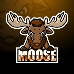 Moose mascot esport logo design