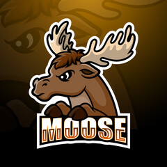 Moose mascot esport logo design