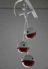 view of spheres hanging with white rope