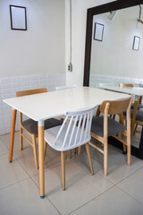Interior classic wooden table and chairs