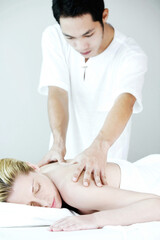 Fototapeta na wymiar Woman enjoying a body massage
