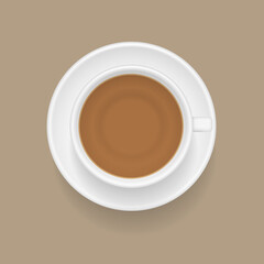 Vector illustration. A cup of tea. Top view.