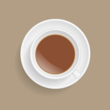 Vector illustration. A cup of tea. Top view.