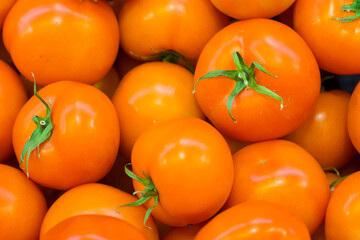 Red tomatoes on the counter