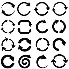Circle arrows icon vector set. refresh illustration sign collection. reload symbol. connection logo.