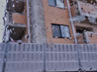 building decorates outside the water drop window