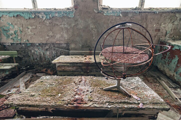 School classroom in Prypiat, Chernobyl exclusion Zone. Chernobyl Nuclear Power Plant Zone of...