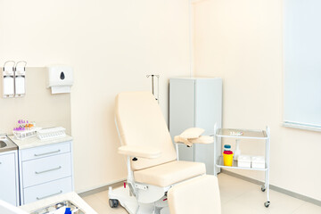 doctor’s office for a blood test. empty interior