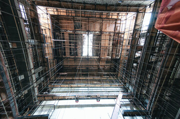 Building in Prypiat, Chernobyl exclusion Zone. Chernobyl Nuclear Power Plant Zone of Alienation in...