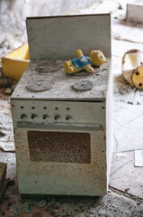 Toys and cots, Kindergarten in Prypiat, Chernobyl exclusion Zone. Chernobyl Nuclear Power Plant...