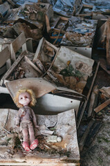 Toys and cots, Kindergarten in Prypiat, Chernobyl exclusion Zone. Chernobyl Nuclear Power Plant...