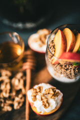 Peach parfait dessert yogurt
