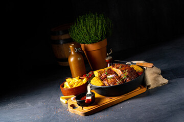 Rustic spare ribs from the oven