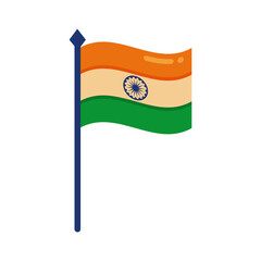 Independece day india celebration flag flat style icon