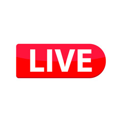 live icon vector red live button 