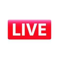live icon vector red live button 