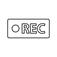 Fototapeta premium rec icon - black vector