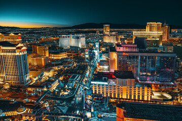 Fototapeta Main street of Las Vegas-is the Strip in evening time. obraz