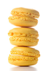 Three macaroons standing on top of each other
