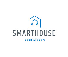 House tech logo design template vector