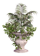 3D Rendering Outdoor Planter on White