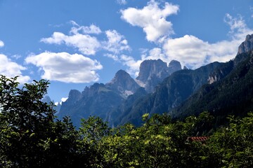 mountains and clouds