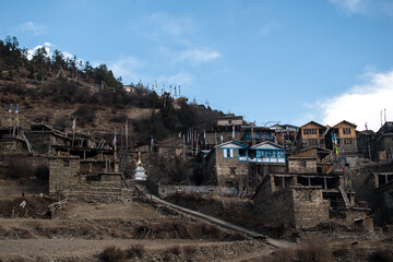 Upper Pisang mountain village, Annapurna circuit, Nepal