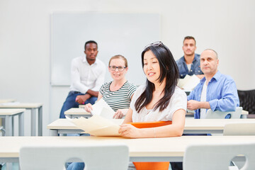 Students learn together in a university seminar