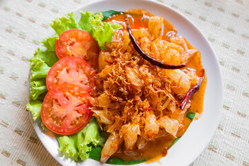 Thai salad dressing is pomelo salad.Thai food.